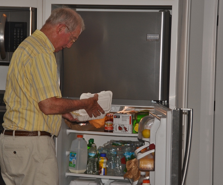 Al checking out leftovers
